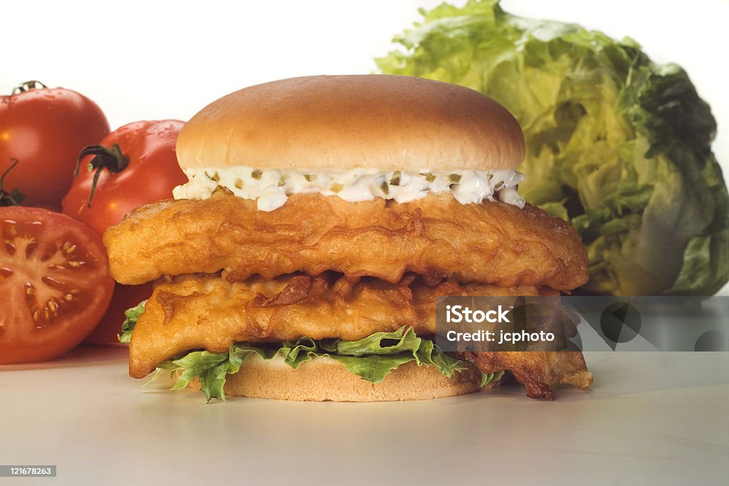 fish sandwich - Royalty-free Alface Foto de stock