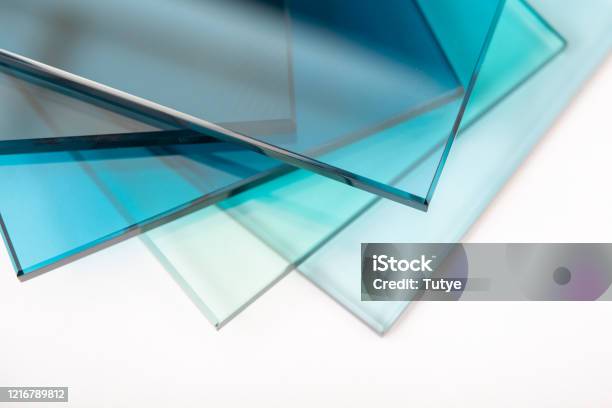 Sheets Of Factory Manufacturing Tempered Clear Float Glass Panels Cut To Size Stock Photo - Download Image Now