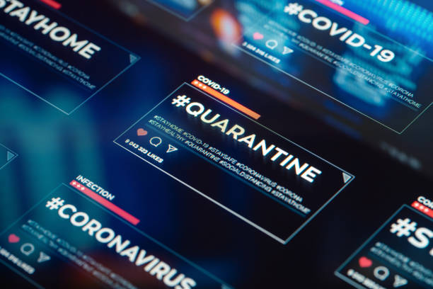 istock #quarantine hashtag for social networks close-up on digital display 1216793110