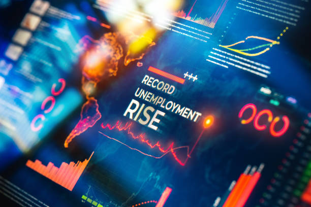 istock Record Unemployment Rise Statistics with Charts and Diagrams 1216793225