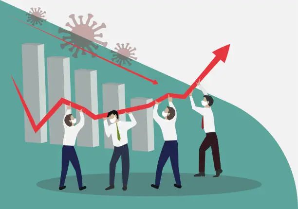 Vector illustration of Crisis Management, Teamwork concept