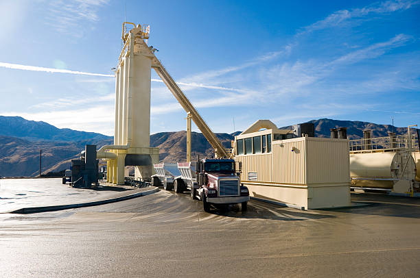 Industrial Asphalt Manufacturing Plant stock photo