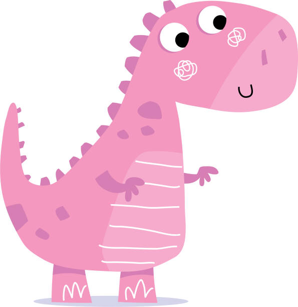 Pink Dino Stock Illustration - Download Image Now - Dinosaur, Pink Color,  Cartoon - iStock