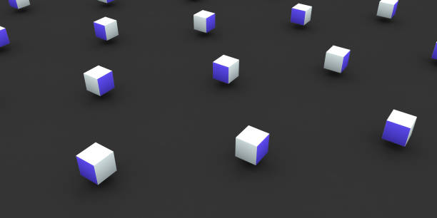 istock Abstract white and magenta cubes on a minimal black background 1216800614