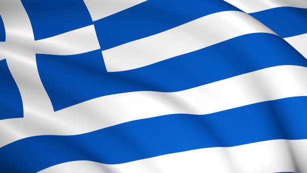 希臘國旗(希臘國旗) - 希臘國旗 個照片及圖片檔