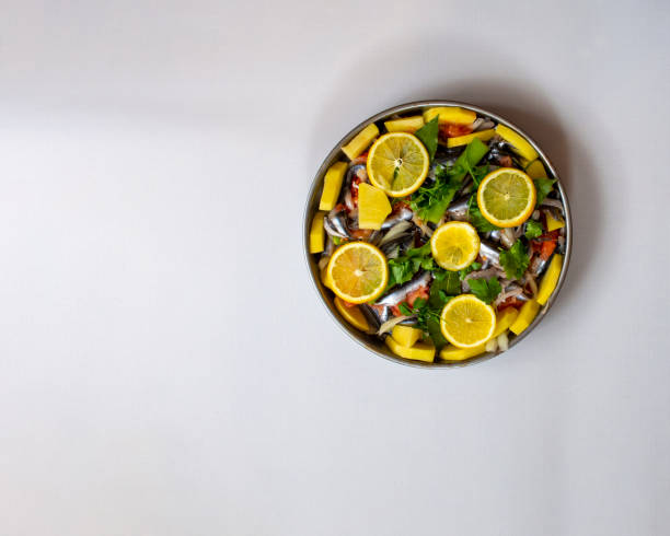 Healthy fish food prepared for cooking in the oven