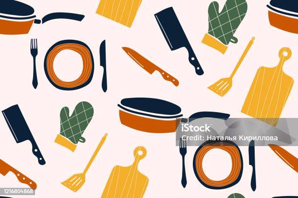 Colorful Pattern Sets Of Icon For Cooking And Dinning Stock Illustration - Download Image Now