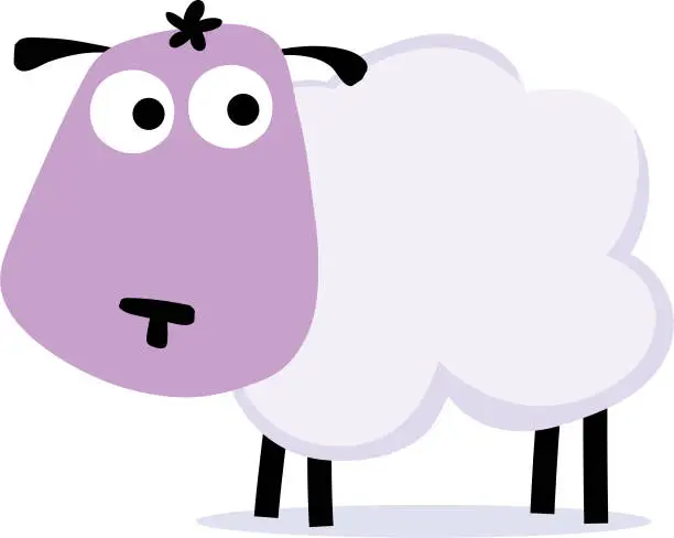 Vector illustration of Lone sheep