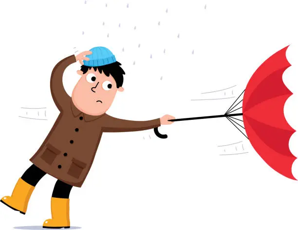 Vector illustration of Umbrella Bloke Blue