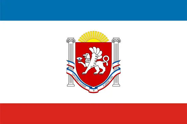 Vector illustration of Flag of Republic of Crimea of Russia