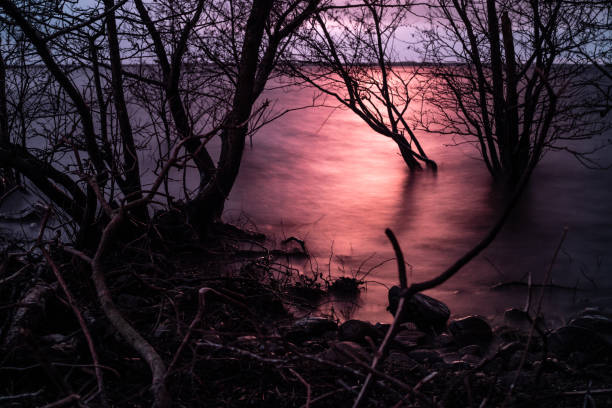 Photo taken during sunrise, in long in long exposure technique. Lough Mask, County Galway/Mayo, Ireland