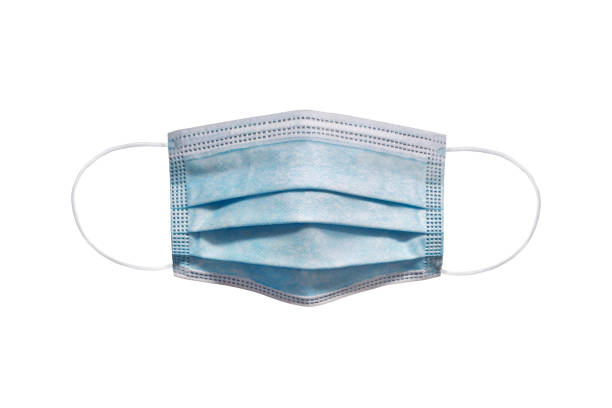 istock Medical protective mask isolated on a white background. 1216812180