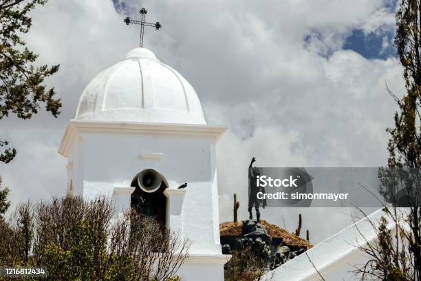 Closeup Of Bell Tower With Monument To The Argentine Heroes Of Independence In The Background In Humahuaca Jujuy Argentina Stock Photo - Download Image Now