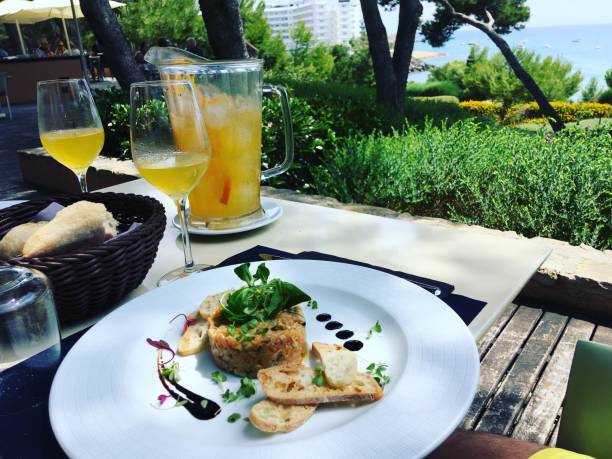 istock Salmon Tartare in front mediterranea sea 1216818062