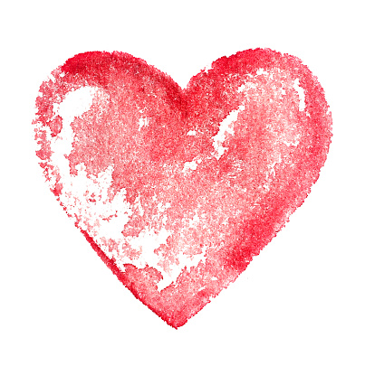 Watercolor red heart. Abstract background. Watercolor colorful texture.