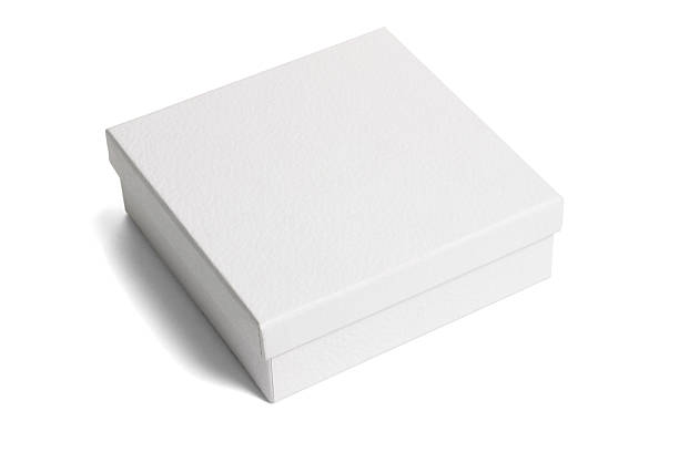 livre blanc la boîte-cadeau - box white gift box flat photos et images de collection