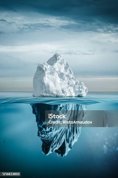 Iceberg With Above And Underwater Stock Photo - Download Image Now - Iceberg - Ice Formation, Underwater, Ice