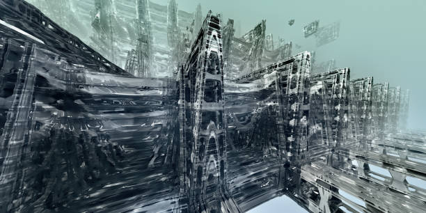 istock Fortification, Abstract Sci-Fi Futuristic Landscape 1216824588