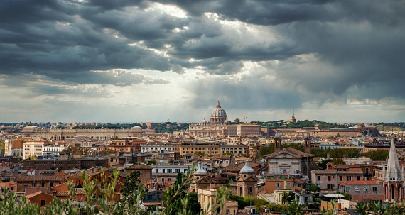 Panoramic view to the city of Rome, Italy