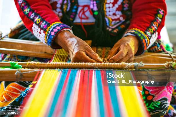 Indigenous Textile Weaving Cusco Peru Stock Photo - Download Image Now - Tradition, Weaving, Cultures