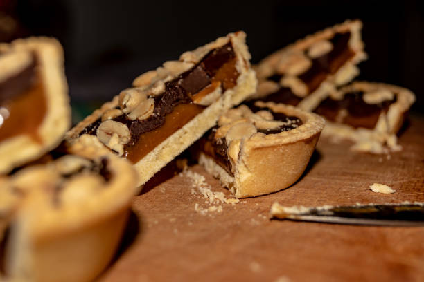 istock Nut tartlets filled with caramel. 1216835105