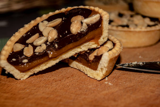 istock Nut tartlets filled with caramel. 1216835116