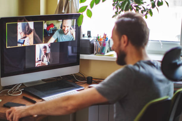 istock Video chatting with friends during social distancing 1216836614
