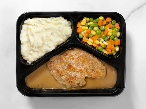 Take Away Meals - Pork Cutlet with Gravy, Mashed Potatoes and Veggies