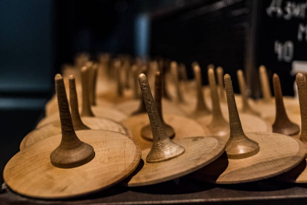 Wooden tops on a shop window
