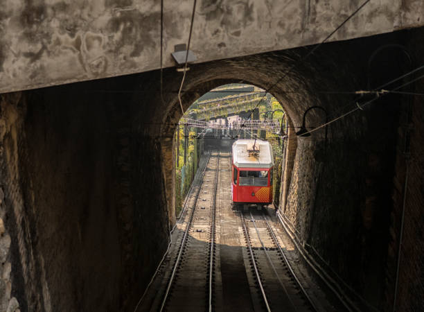 istock Landscape of Bergamo from the funicular cable car. 1216842012