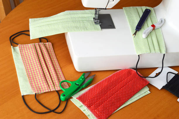 istock Sewing protective cotton medical mask 1216845622