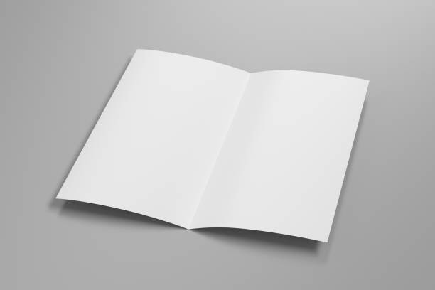 istock Blank square leaflet cover. Bi-fold or half-fold brochure isolated with clipping path. 1216845688