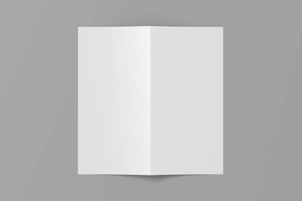istock Blank square leaflet cover. Bi-fold or half-fold brochure isolated with clipping path. 1216845720