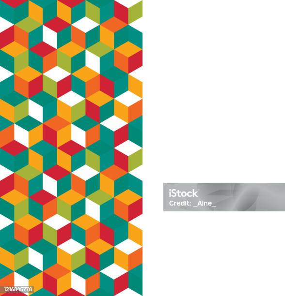 Pattern Of Colored Cubes Multicolored Cubic Background Cube Pattern ...