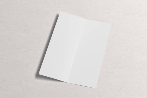 istock Blank vertical a4 leaflet cover. Bi-fold or half-fold brochure isolated with clipping path. 1216846492