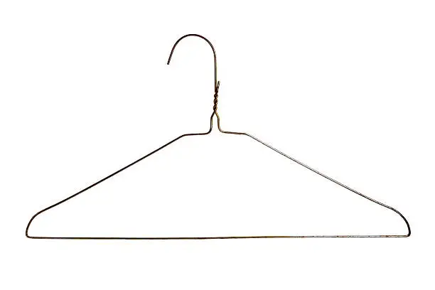 Photo of A wire hanger and a white backboard