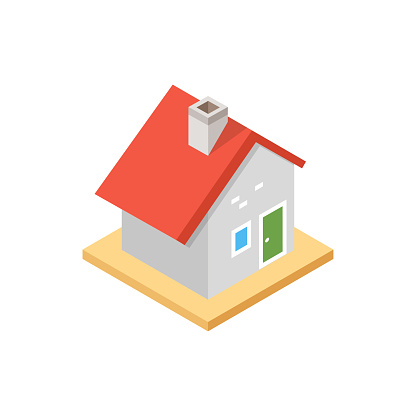 House isometric vector Colord icon Illustration EPS 10.