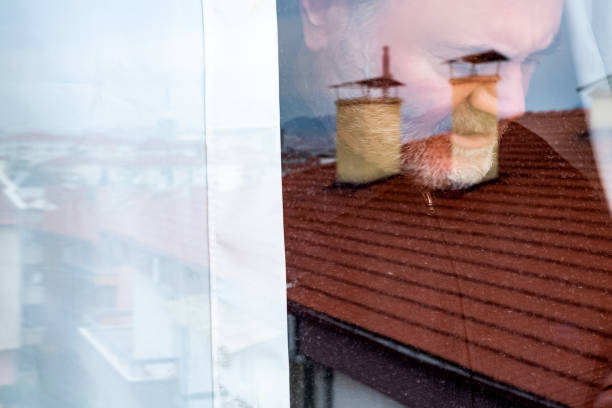 Senior Man Longing for Freedom in Coronavirus Quarantine