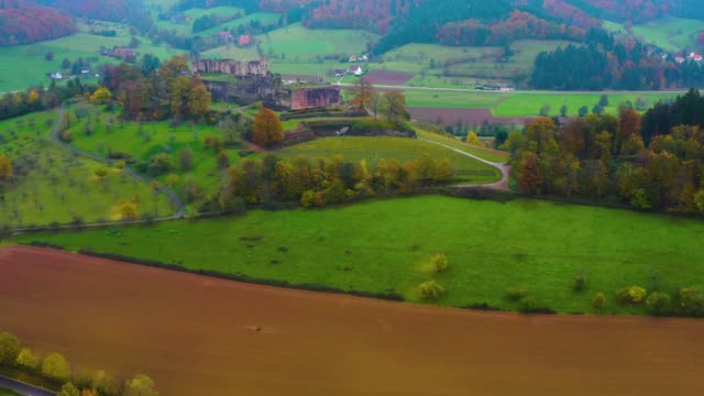 Aerial view of the black forest in autumn