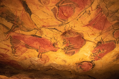 The Altamira Caves, Cantabria. Spanish rock art. It is the highest representation of cave painting in Spain