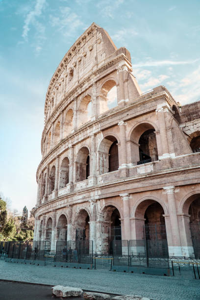 Colosseum in Rome in the morning. Vertical composition.
