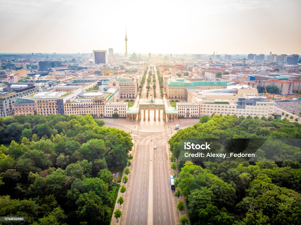 Luftaufnahme des Brandenburger Tores in Berlin - Lizenzfrei Berlin Stock-Foto