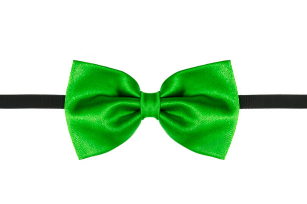 istock Green bow tie close up isolated on white background 1216856144