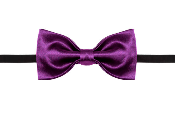 istock Purple bow tie close up isolated on white background 1216856188