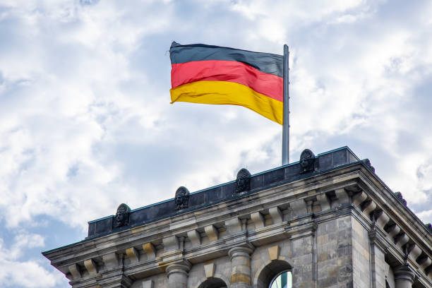 German flag waiving on Reichstag, Berlin