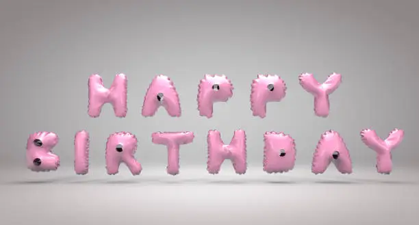 Word "happy birthday" - Birthday concept 3D Rendering