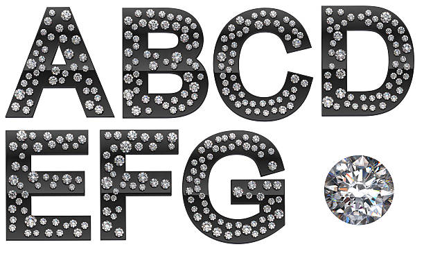 istock Diamond A-G letters with large gem 121685960