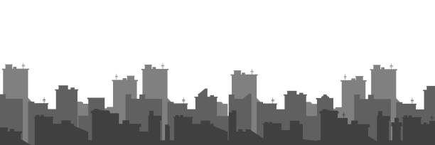 istock Urban landscape. Simple blue texture. Cityscape background.  For banner or template.Modern city with layers. Flat style vector illustration. 1216861679