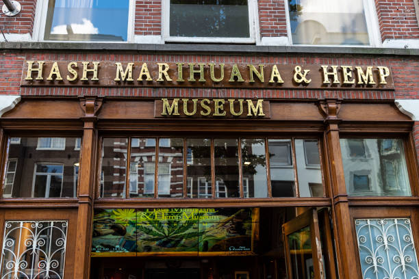 Hash Marihuana and Hemp Museum in Amsterdam, Netherlands Amsterdam, Netherlands - September 7, 2018: Facade of the Hash Marihuana and Hemp Museum in Amsterdam, Netherlands hashish stock pictures, royalty-free photos & images