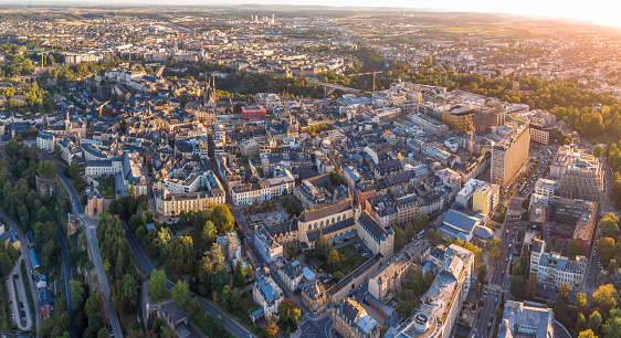 Aerial view of the city of Luxembourg